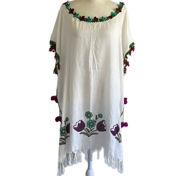 Other - Hand Crafted Boho Festival Floral and Crochet Tassel Swimsuit Cover